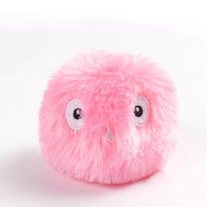 Bola de Pelúcia Interativa Brinquedo Para Gato Rosa