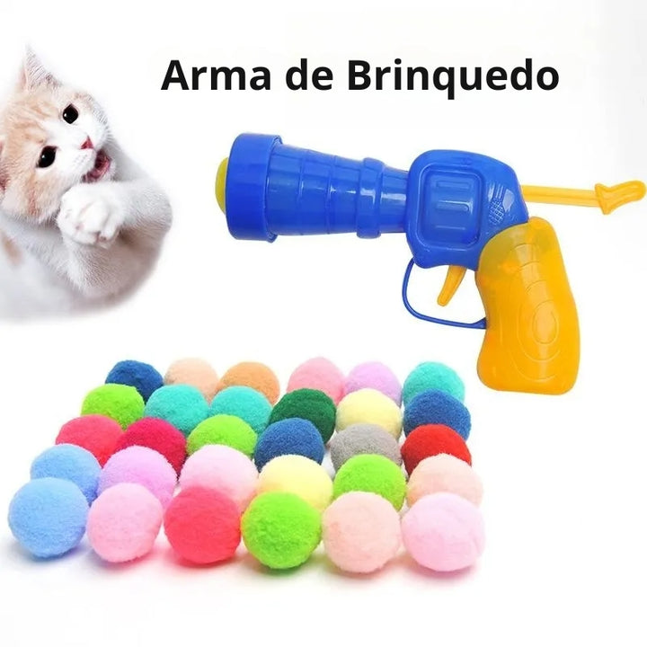 Brinquedo Interativo com Bolas de Pelúcia Para Gato