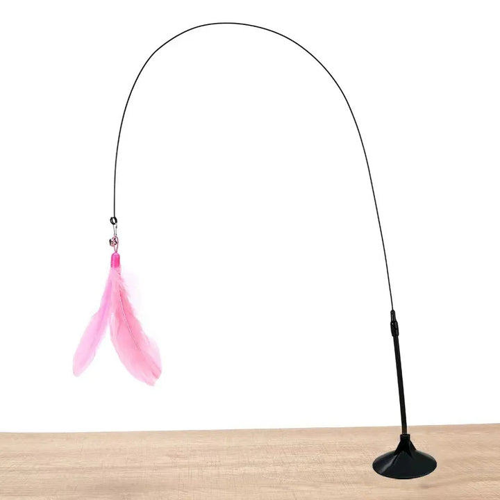 Brinquedo Interativo para Gato Varinha Pena Rosa