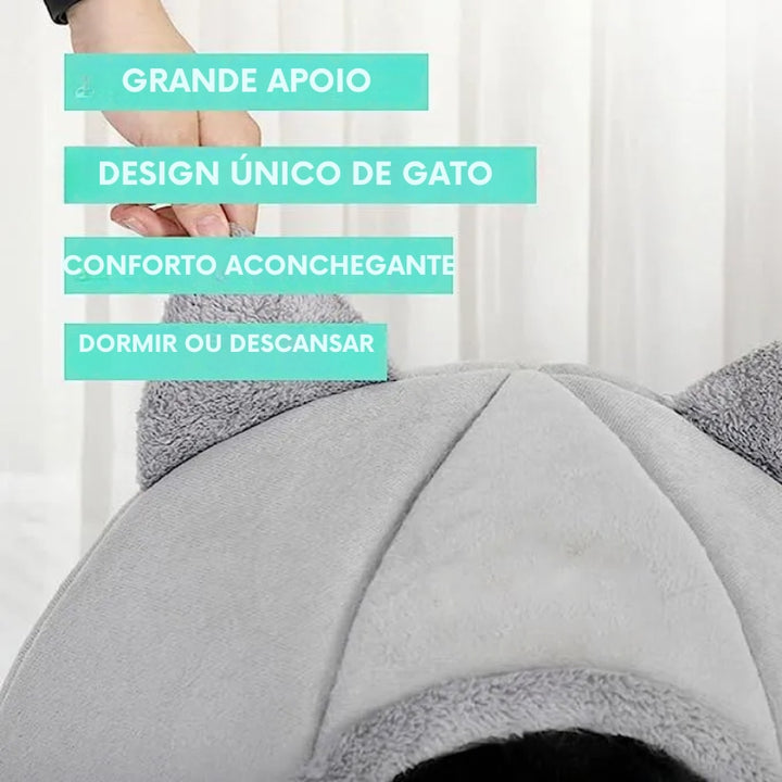 Cama Luxo Para Pet Estilo Caverna Cinza