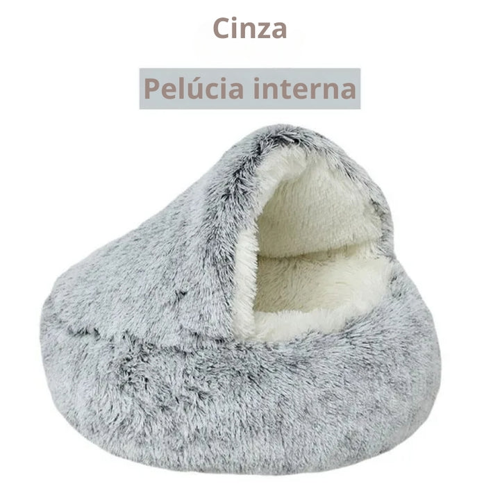 Cama Redonda Estilo Cesta para Gato Cinza
