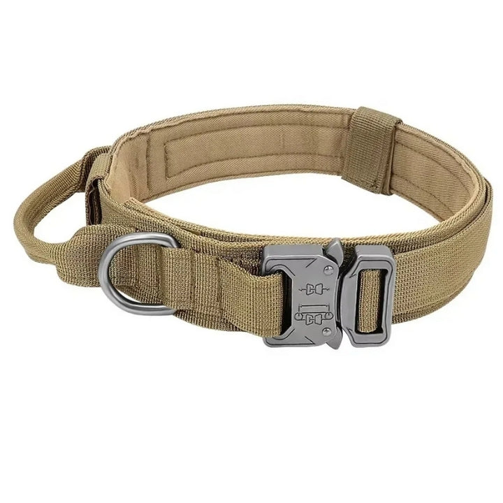 Coleira para Cachorro Grande Tática Militar Cáqui