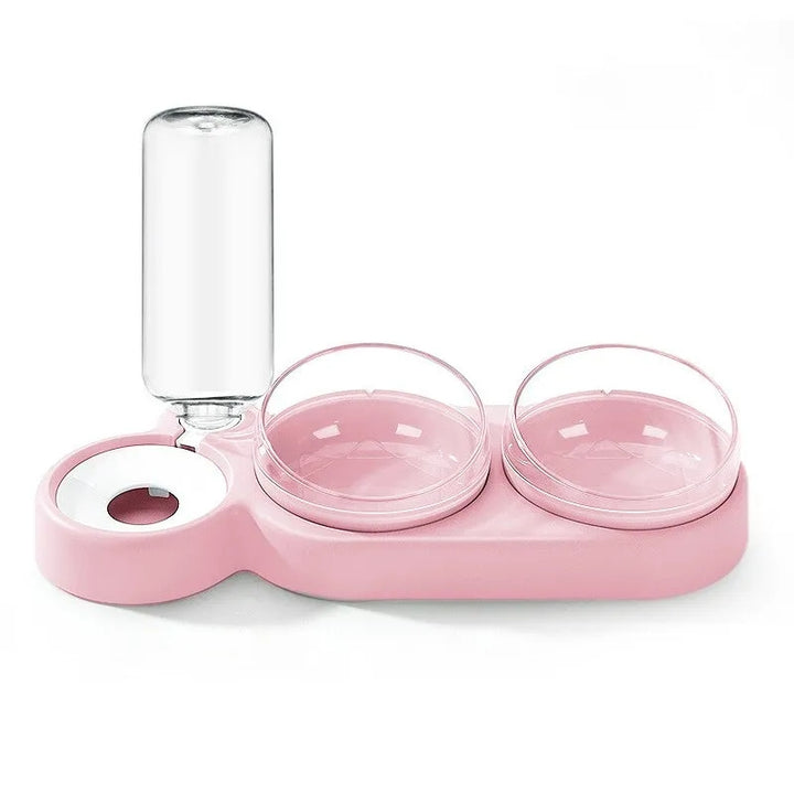 Comedouro e Bebedouro Automático Para Pet 3 em 1 Rosa