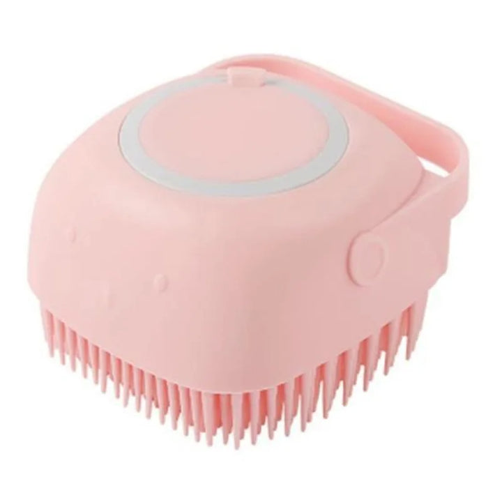 Escova de Banho Para Pet de Silicone Rosa