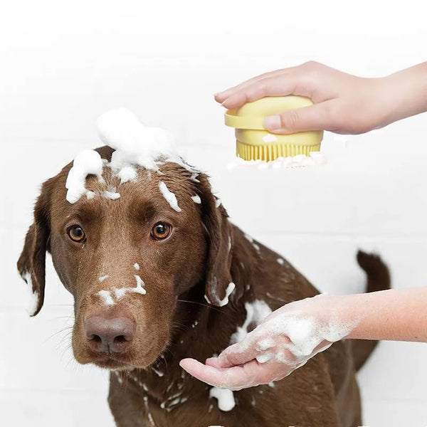 Escova de Banho Para Pet de Silicone