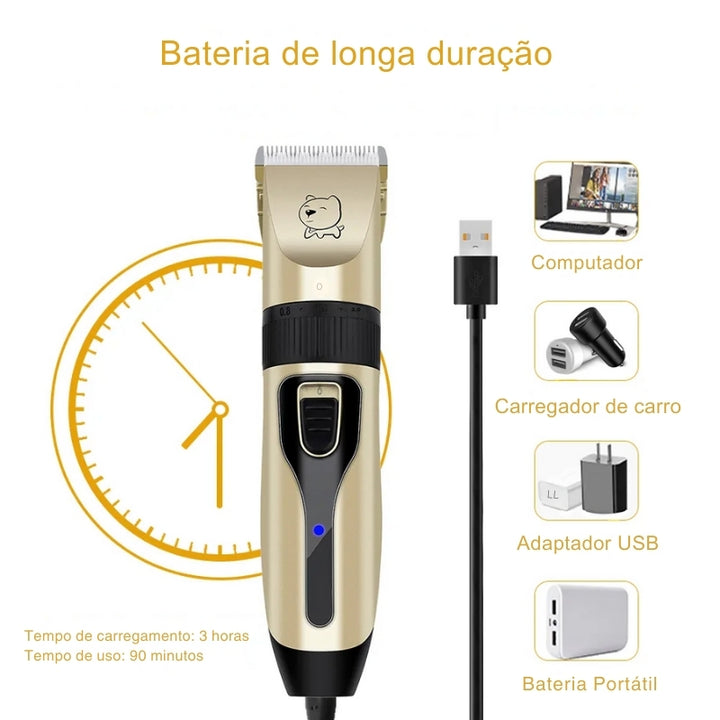 Máquina Elétrica de Tosa Recarregável Para Cachorro 03