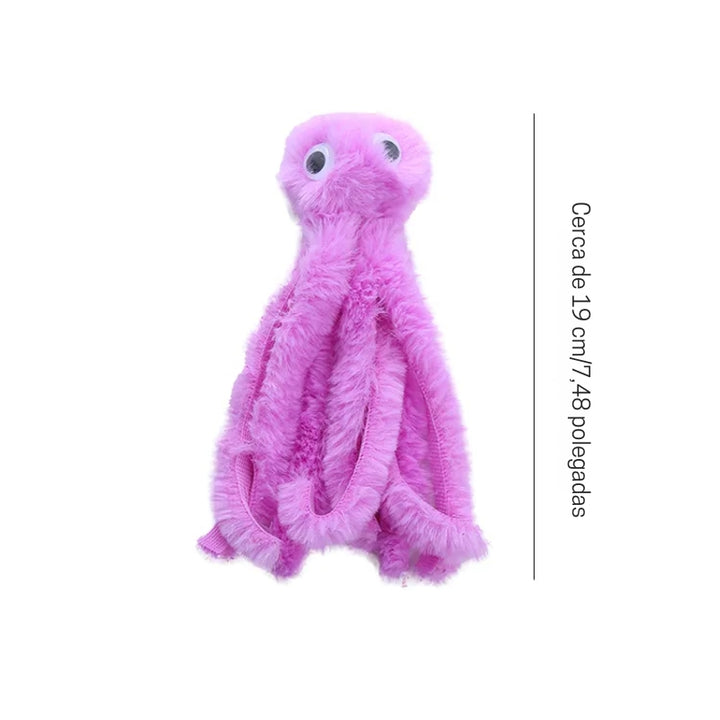 Polvo de Pelúcia Brinquedo para Gato Violeta
