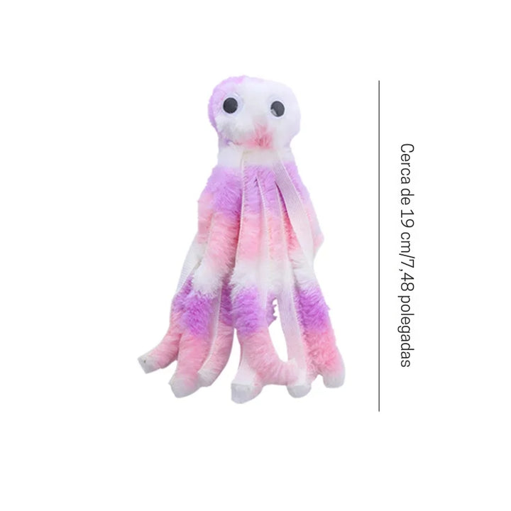 Polvo de Pelúcia Brinquedo para Gato Multicolorido 