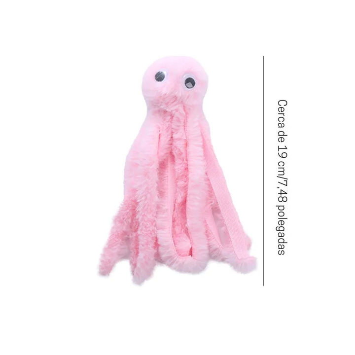 Polvo de Pelúcia Brinquedo para Gato Rosa