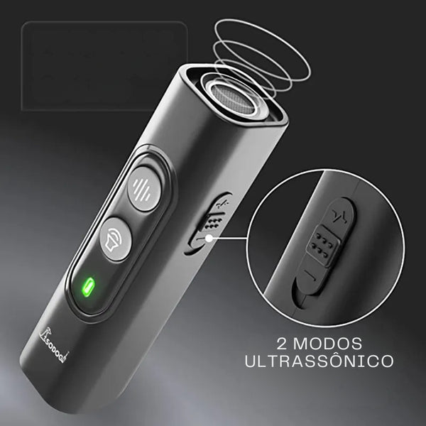 Repelente Ultrassônico Anti latido Recarregável de Cachorro