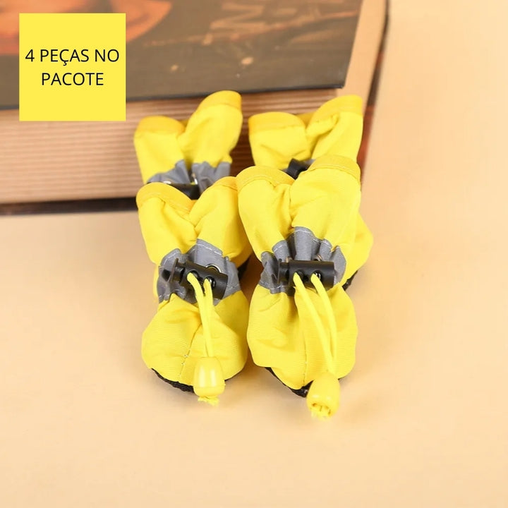 Sapato Para Cachorro e Gato Antiderrapante Estilo Bota Amarelo