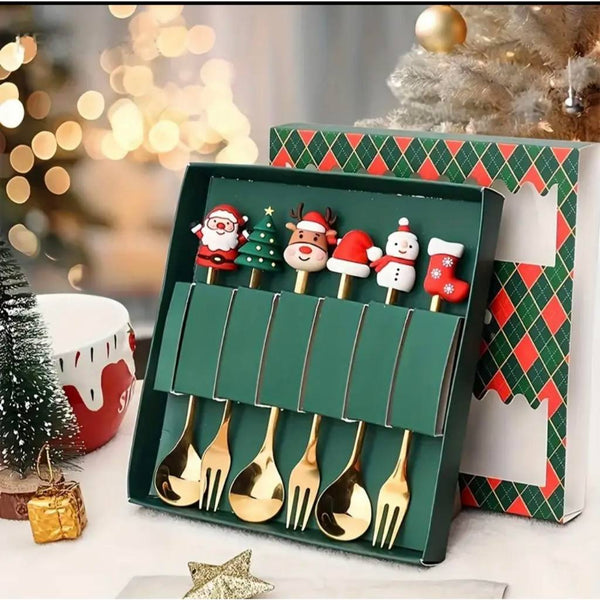 Talheres de Inox Festivos para o Natal