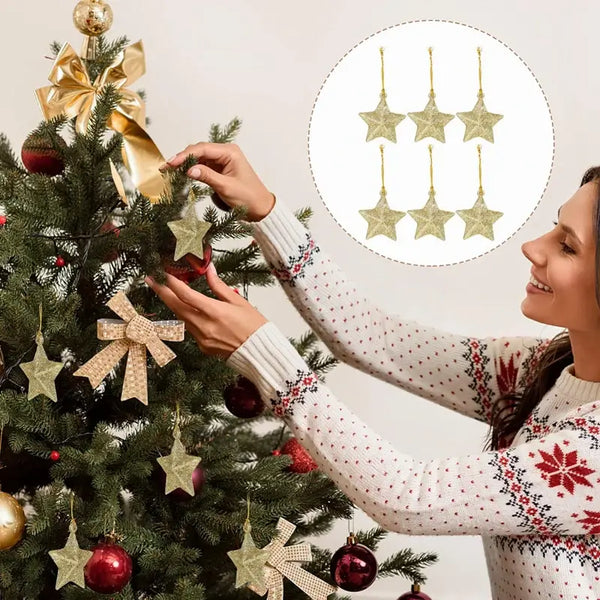 Estrela com Glitter para Decoração de Natal